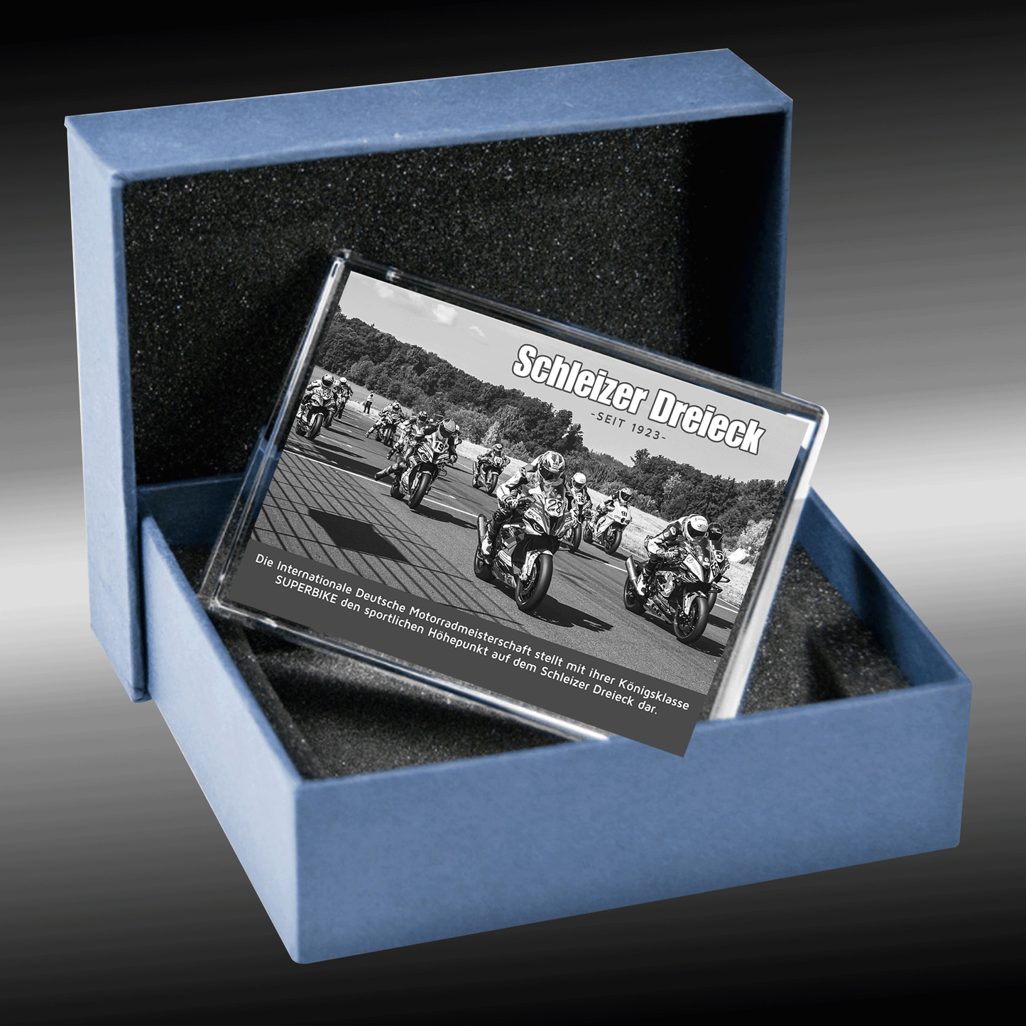 Kristall-Standbild "IDM SUPERBIKE auf dem Schleizer Dreieck"