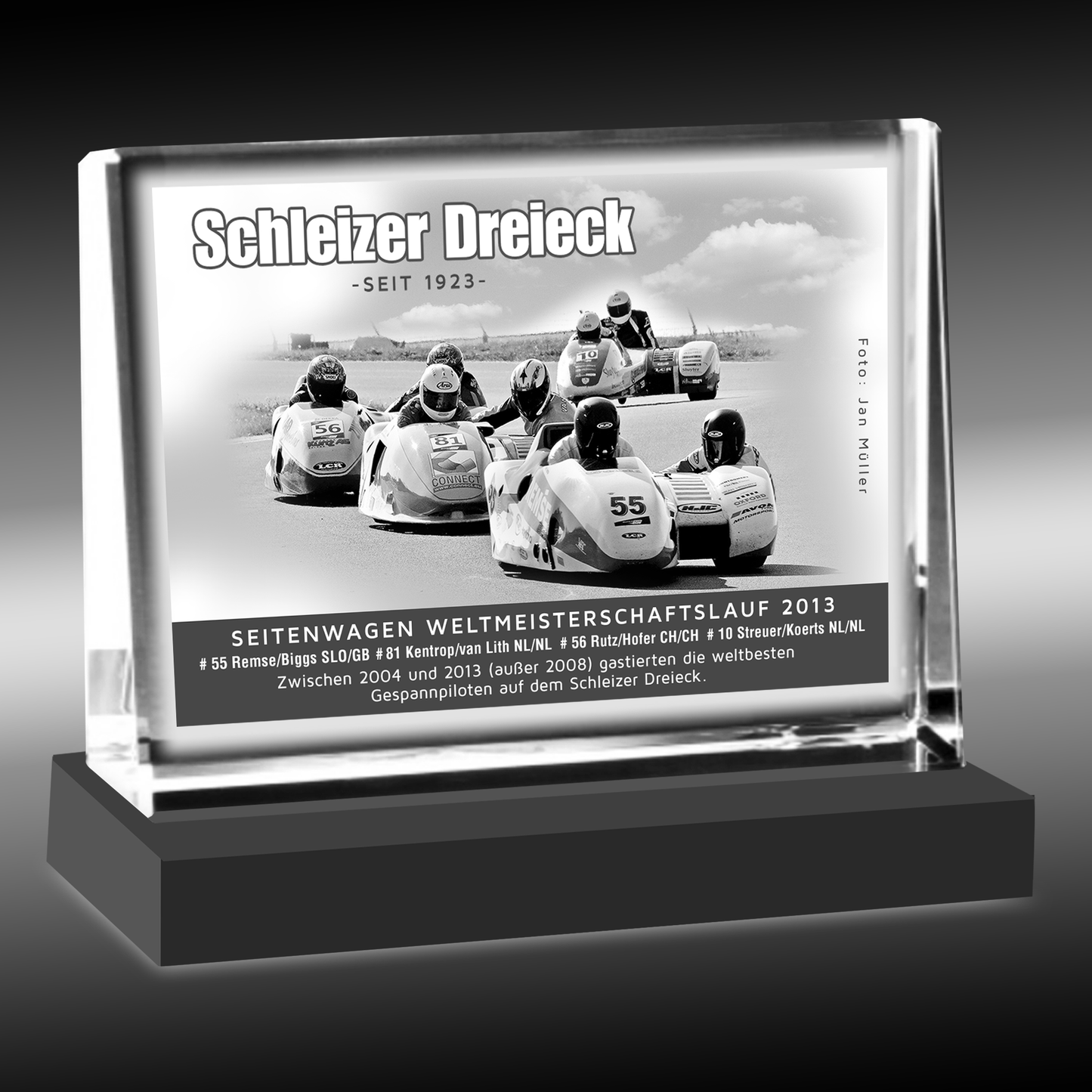 Kristall-Standbild "Seitenwagen WM-Lauf 2013"