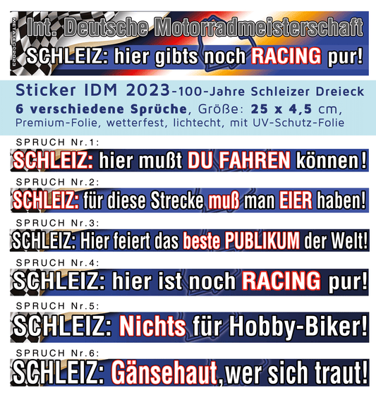 Sticker IDM 2023 - 100 Jahre Schleizer Dreieck